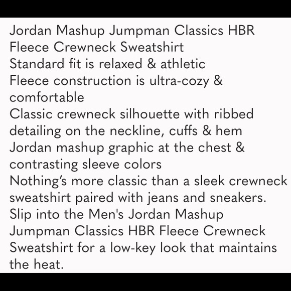 🆕 Jordan Classics- Mashup Jumpman HBR Fleece Med - Picture 5 of 5